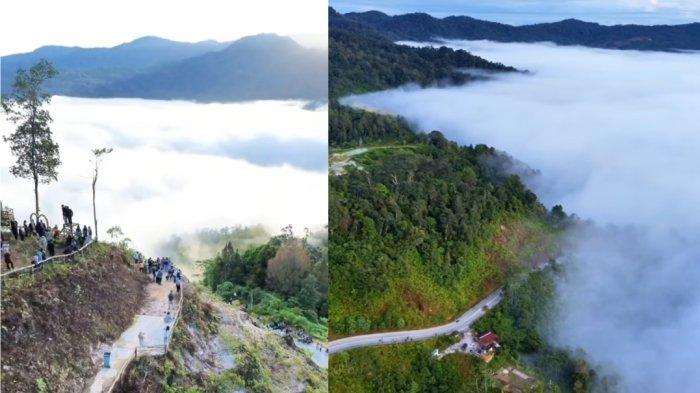 Kolase tangkap layar video Instagram yang memperlihatkan keindahan Negeri di Atas Awan Citorek.