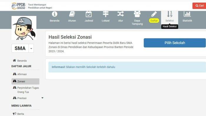 Untuk melihat pengumuman PPDB SMA Banten 2023 jalur zonasi, perpindahan orang tua dan prestasi bisa diakses melalui laman ppdb.bantenprov.go.id