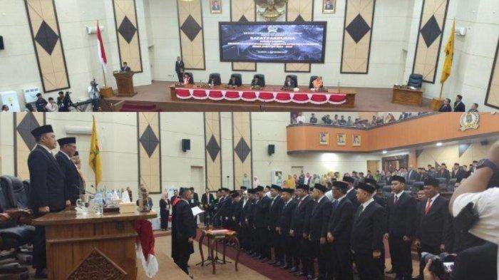 Prosesi pelantikan 40 anggota DPRD Kota Cilegon periode 2024-2029 di Ruang Rapat Paripurna DPRD Kota Cilegon, Rabu (4/9/2024).