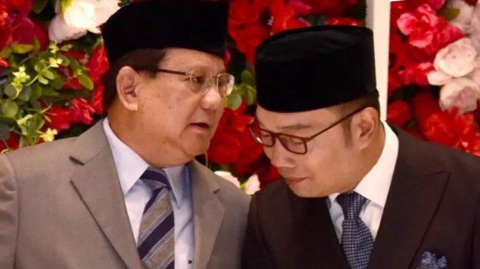 Prabowo Subianto mengaku, mantan Gubernur Jawa Barat (Jabar) Ridwan Kamil hampir menjadi cawapres pilihannya, untuk maju ke Pilpres 2024.