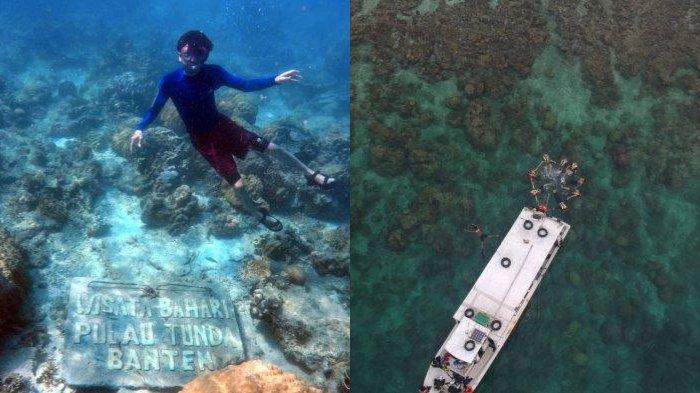 Kolase Foto Destinasi wisata Pulau Tunda.