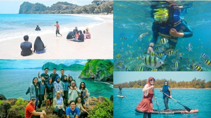 Kolase foto wisatawan di Pulau Sangiang, Serang - Banten.