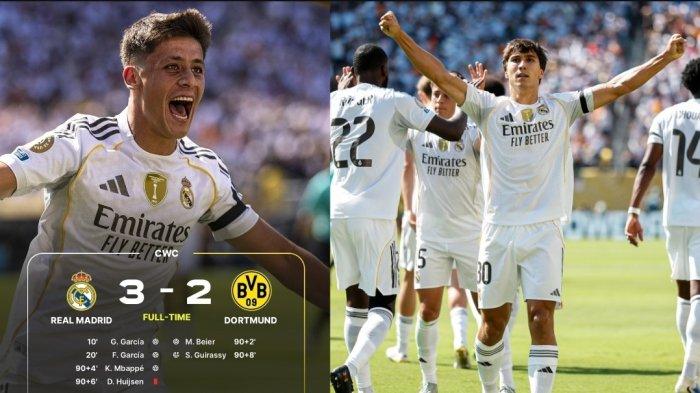 Real Madrid lolos ke Semifinal Piala Dunia Klub 2025 usai kalahkan Borussia Dortmund, Minggu (6/7/2025). 