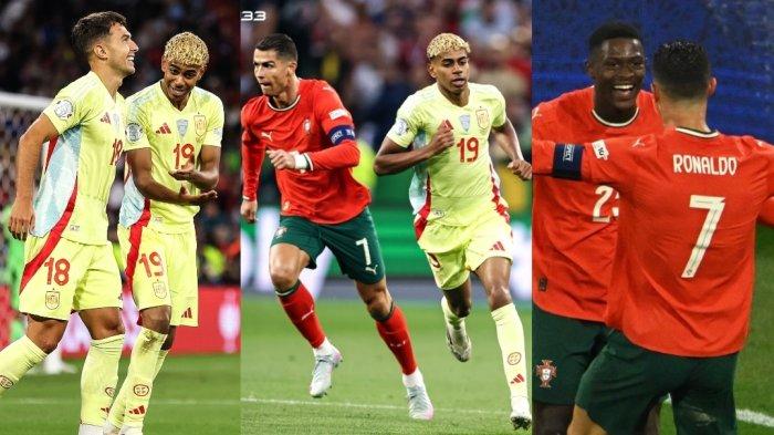 Laga babak pertama Portugal vs Spanyol di Final UEFA Nations League 2025 berlangsung seru. Skor 1-2, Portugal tertinggal satu angka dari Spanyol.