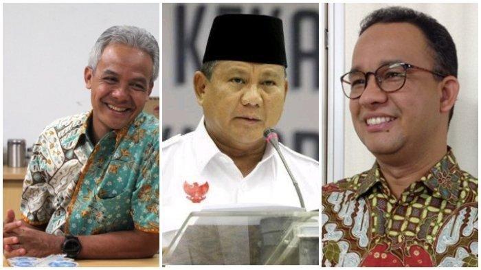 Gubernur Jawa Tengah Ganjar Pranowo, Menteri Pertahanan Prabowo Subianto, dan Gubernur DKI Jakarta Anies Baswedan