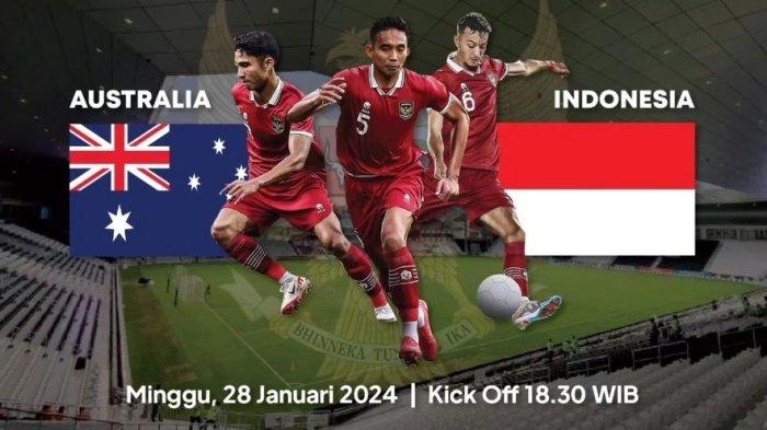 Laga Timnas Indonesia vs Australia.