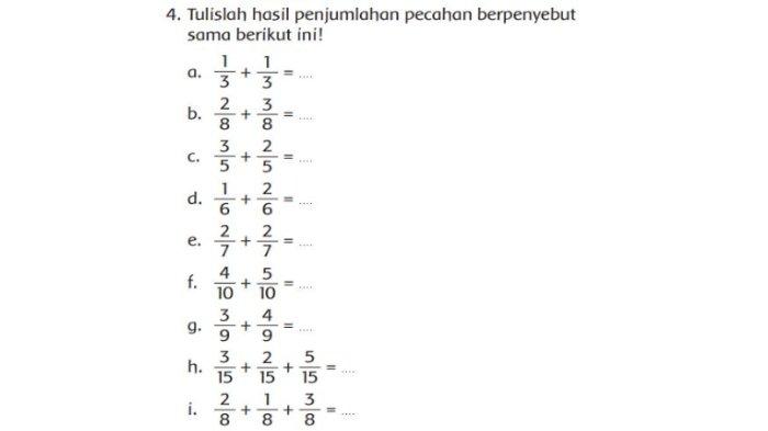 Mengenal Operasi Hitung Pecahan Berpenyebut Sama (Kelas 3 SD) Mengenal Operasi Hitung Pecahan Berpenyebut Sama (Kelas 3 SD)
