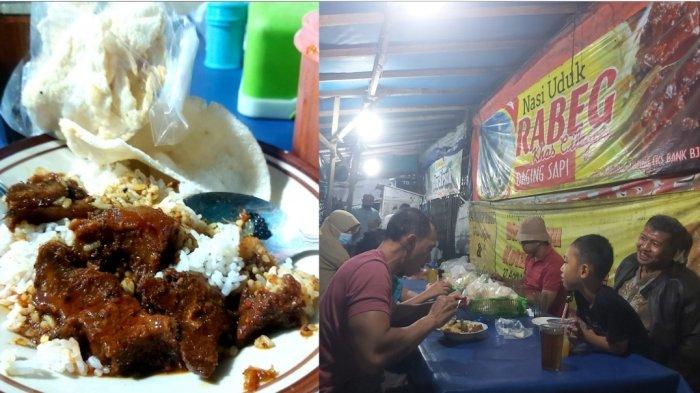 Suasana Warung Nasi Uduk Rabeg Khas Cilegon yang terletak Jalan. Cut Nyak Dien, Kampung Jombang Masjid, Kelurahan Jombang Wetan, Kecamatan Jombang, Kota Cilegon, percis di depan Toko ATK Pionir.