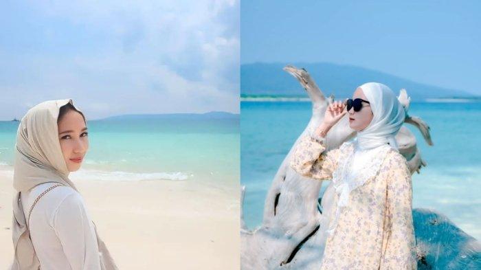 Kolase foto wisatawan di Pulau Oar.
