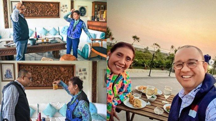 Momen Anies Baswedan bersama mantan Menteri Kelautan dan Perikanan RI Susi Pudjiastuti.