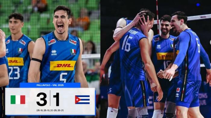 Tim voli putra Italia berhasil melaju ke semifinal VNL 2025 usai menang atas Cuba, dalam laga perempat final.