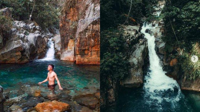 Kolase foto wisata Curug Cibaliung.