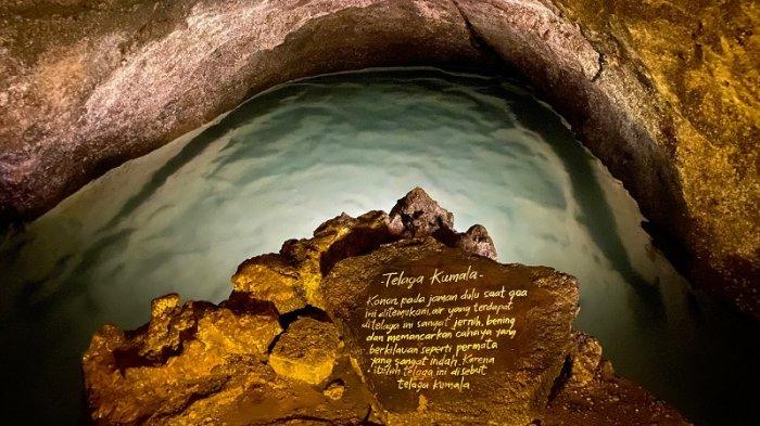 TELAGA KUMALA - Telaga Kumala merupakan titik terendah di Goa Lawa Purbalingga atau Golaga, Jumat (27/6/2025). Konon, telaga ini tak pernah kehabisan air dan sering mengeluarkan cahaya atau kemilau.