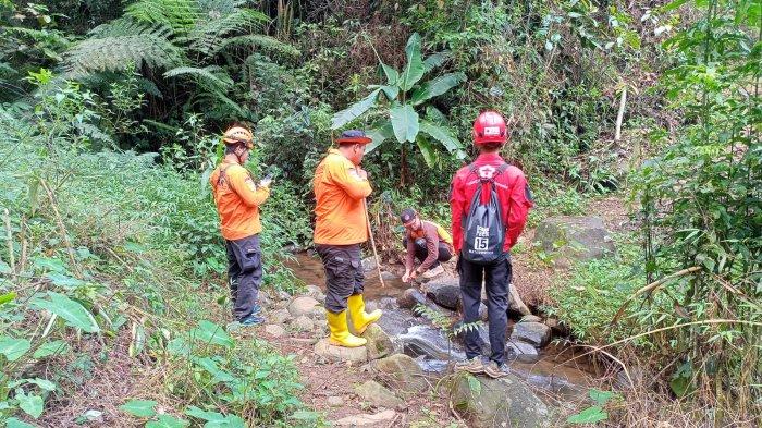 Tim gabungan dari SAR Bumi Santri, Basarnas, PMI, BPBD Kabupaten Pekalongan, dan masyarakat melakukan pencarian nenek Rasmi yang hilang di Kebun Teh Jolotigo, Kecamatan Talun.