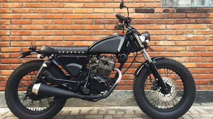 Tampilan motor custom japstyle yang vintage.