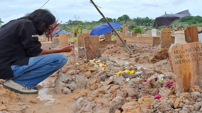 Potret makam Nelwina Tanjung alias Wina di TPU Sei Temiang Batam. Foto diambil Selasa (9/7/2024)