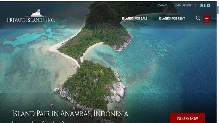 Potret pulau di Anambas yang dijual di situs private island