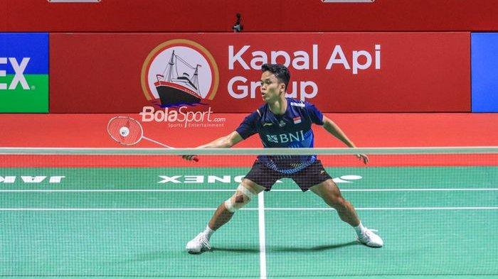 Anthony Ginting di Indonesia Open 2023.