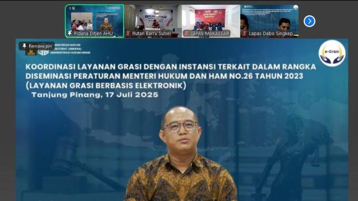 Komitmen Direktorat Jenderal Administrasi Hukum Umum (Ditjen AHU) dalam mendorong reformasi birokrasi dan digitalisasi layanan hukum kembali diwujudkan melalui peluncuran Diseminasi Peraturan Menteri Hukum dan HAM Nomor 26 Tahun 2023 dalam Rangka Layanan Grasi Berbasis Elektronik