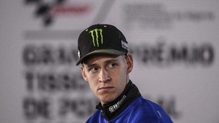 Pebalap MotoGP dari tim Monster Energy Yamaha asal Prancis Fabio Quartararo saat jumpa pers jelang MotoGP Portugal 2023, 23 Maret 2023.