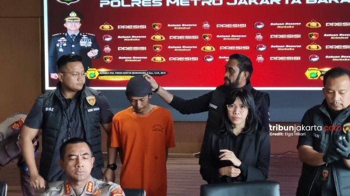 TAMPANG PEMBUNUHAN IBU DAN ANAK - Febri Arifin alias Jamet yang membunuh ibu dan anak di Tambora, Jakarta Barat dan membuang jasad korbannya di toren air.