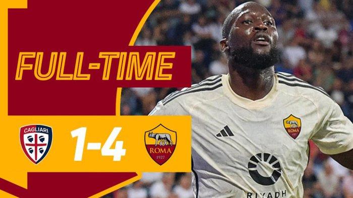 Hasil Cagliari vs AS Roma, Romelu Lukaku Cetak 2 Gol, AS Roma Menang