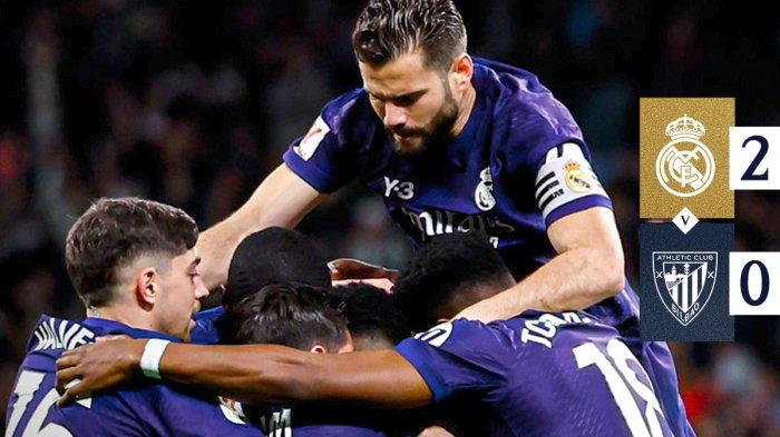 Hasil Real Madrid vs Athletic Bilbao, Real Madrid menang 2-0 berkat fua gol Rodrygo Goes, Minggu (31/3/2024)