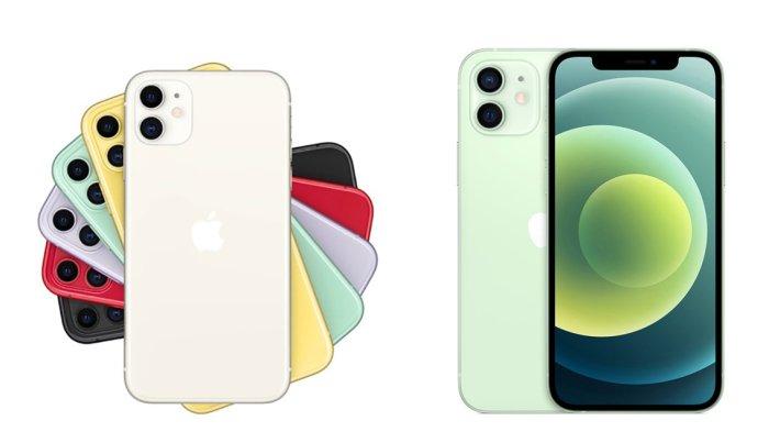 Ilustrasi HP iPhone 11 dan iPhone 12.