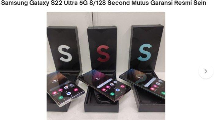 Ilustrasi Samsung S22 Ultra second di Tokopedia.
