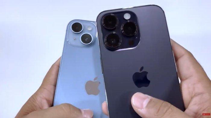 Ilustrasi hp iPhone 14 Pro dan iPhone 14 Plus.