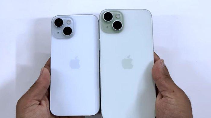 Ilustrasi iPhone 15 dan iPhone 15 Plus tampak belakang.