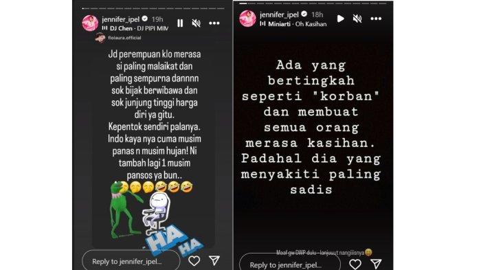 Jennifer Jill layangkan sindiran untuk wanita pansos, Sabtu (9/12/2023).