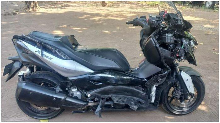 Kondisi Yamaha XMAX Almarhum Hokky Krisdianto usai mengalami kecelakaan, pada Senin (18/11/2024).
