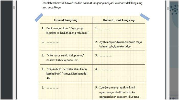 Kunci Jawaban Bahasa Indonesia Kelas 5 SD/MI Halaman 35