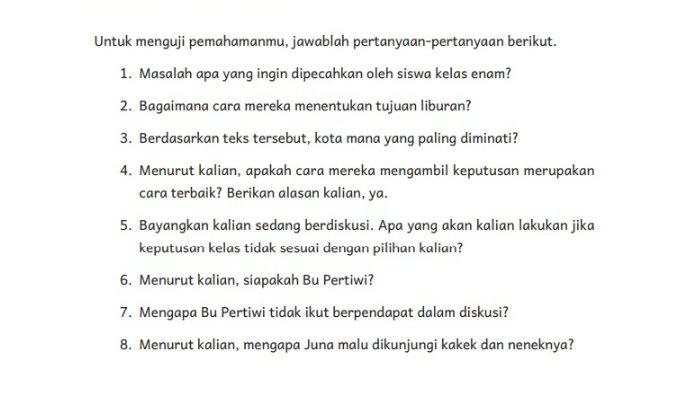 Kunci Jawaban Bahasa Indonesia Kelas 6 SD/MI Halaman 143