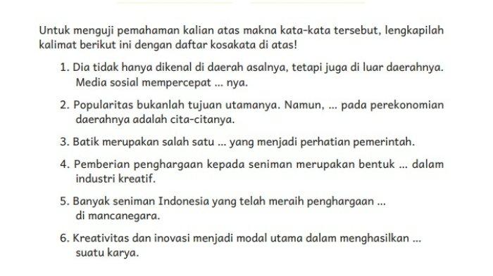 Kunci Jawaban Bahasa Indonesia Kelas 6 SD/MI Halaman 40