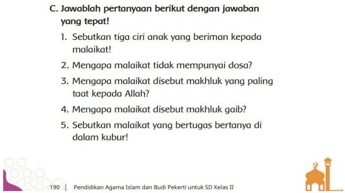 Kunci Jawaban PAI Kelas 2 SD/MI Halaman 190