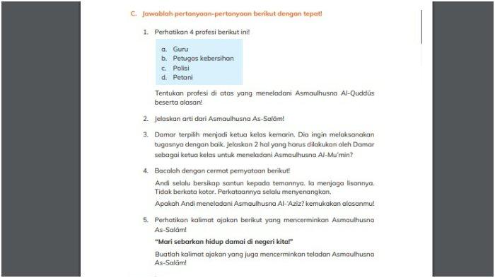Kunci Jawaban PAI untuk kelas 4 SD/MI Halaman 38