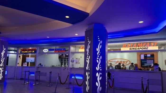 HARGA TIKET KAPAL - Loket penjualan tiket dari Batam ke Singapura di Pelabuhan Internasional Batam Center, Rabu (9/7/2025). Berikut harga tiket kapal feri Batam-Singapura