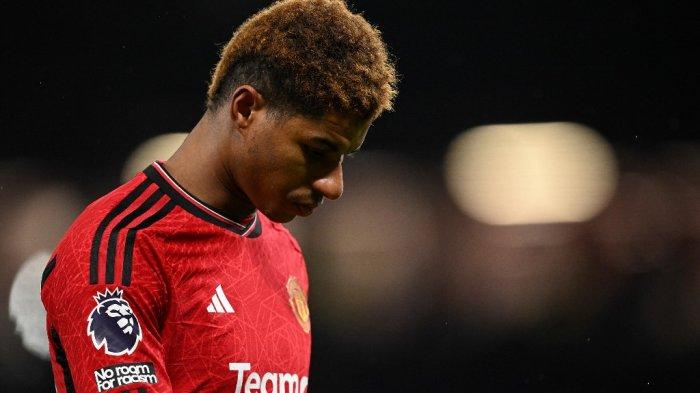 Striker Manchester United asal Inggris Marcus Rashford saat pertandingan melawan Chelsea, 6 Desember 2023.