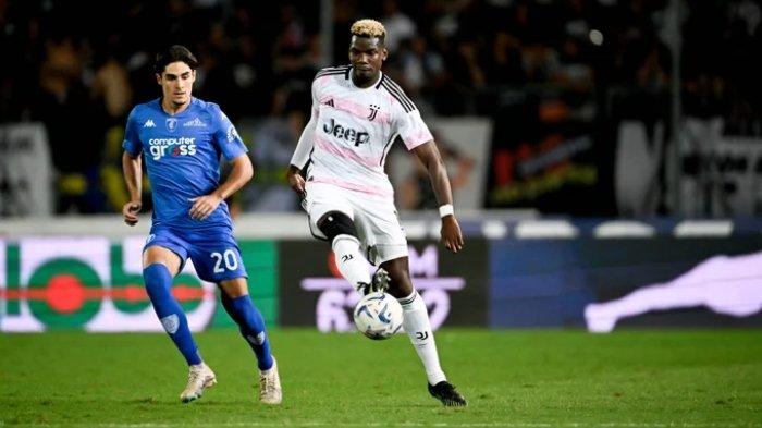 Aksi Paul Pogba ketika bermain di laga pekan 3 Liga Italia 2023-2024 antara Empoli vs Juventus. Senin (4/9/2023).
