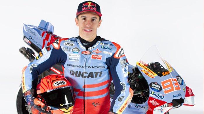 Pebalap Gresini asal Spanyol Marc Marquez dengan motor Ducati GP23