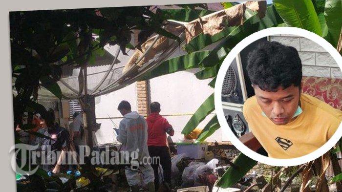 KASUS MUTILASI DI PADANG PARIAMAN - Suasana di lokasi pencarian korban yang diduga dikubur pelaku mutilasi di Kabupaten Padang Pariaman, Kamis (19/6/2025). Inzet, Pelaku berinisial SJ (25)