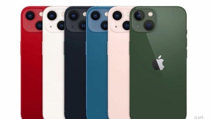 Potret iPhone 14 dengan variasi warna berbeda.