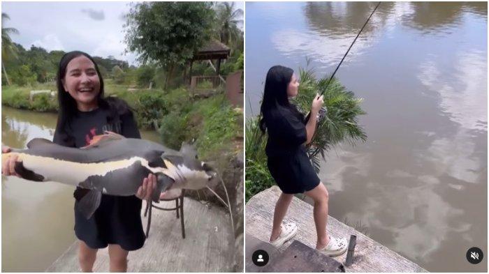 Prilly Latuconsina pamerkan momen mancing lewat akun Instagram-nya, pada Minggu (17/3/2024).