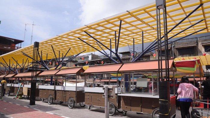 Beberapa stand di kawasan kuliner legendaris di Kota Tanjungpinang yang telah di renovasi menjadi lebih kece dan modern.