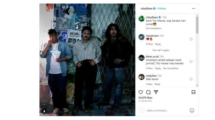 Rizky Febian menggandeng Abidzar dan Silolox dalam perilisan vidio klip baru, Rabu (13/9/2023).