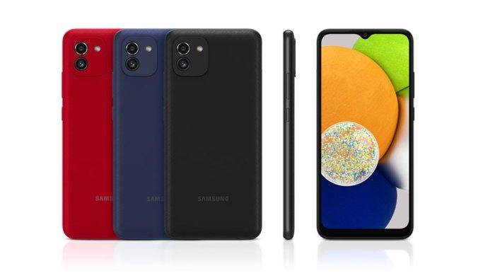 Samsung Galaxy A03 dengan 3 pilihan warna dilansir dari samsung.com, Kamis (8/5/2025).