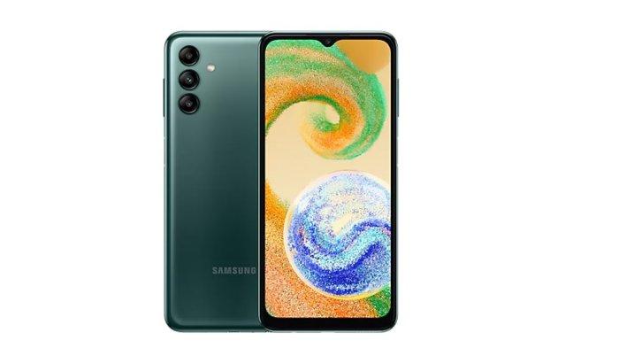 Potret Samsung Galaxy A04s dengan warna Green yang dijual di Indonesia, Sabtu (10/5/2025).