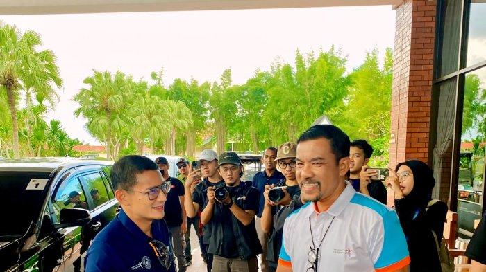 Sandiaga Salahuddin Uno ketika di Southlink Country Club, Batam, Sabtu (29/6/2024).